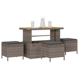 Garden Dining Set 4 pcs Grey Poly rattan