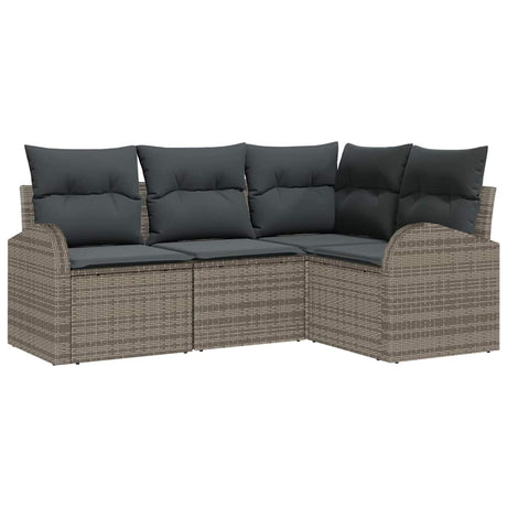 Garden Sofa Set Grey Poly Rattan