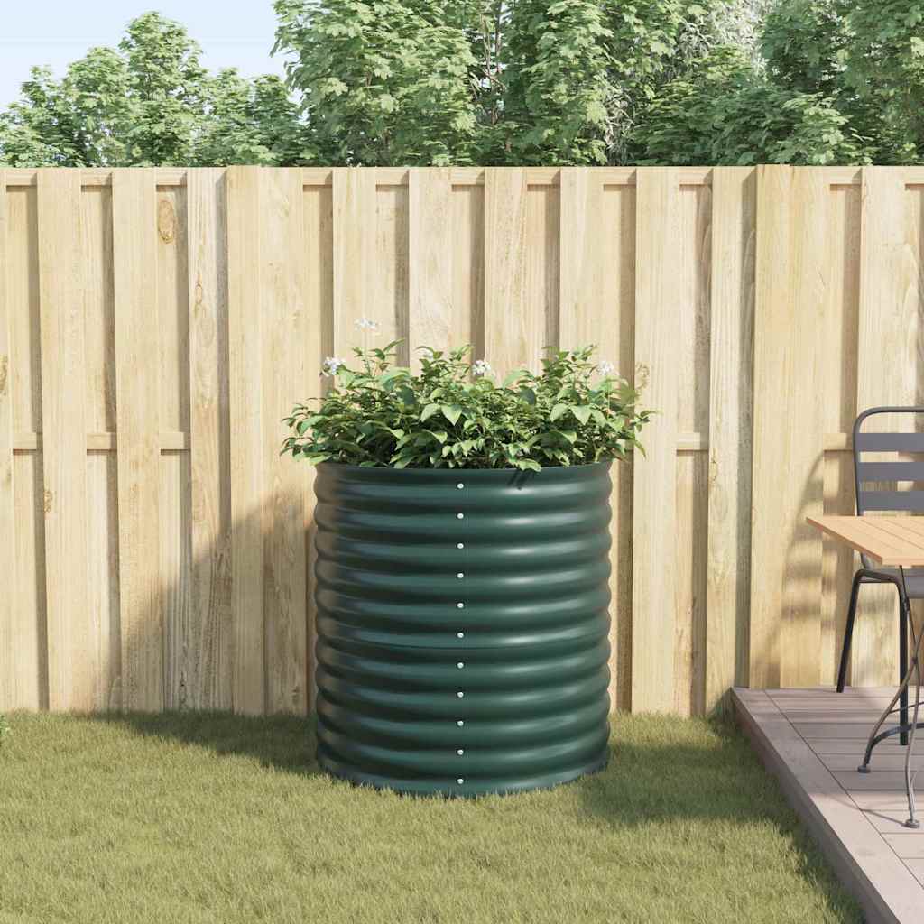 Garden Raised Bed Green 80 x 80 x 81 cm Steel