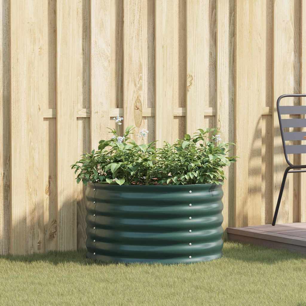 Garden Raised Bed Green 80 x 80 x 44 cm Steel