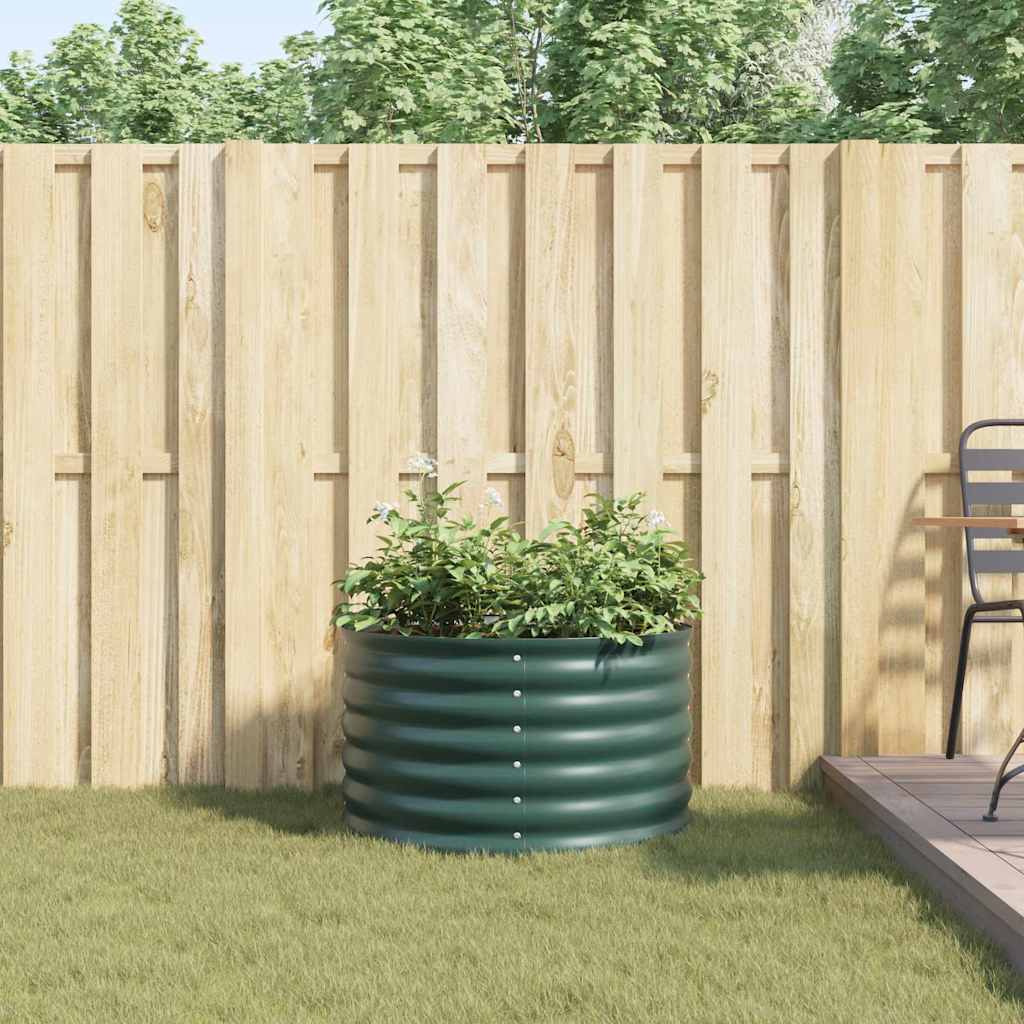 Garden Raised Bed Green 80 x 80 x 44 cm Steel