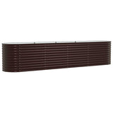 Garden Raised Bed Brown 400 x 80 x 81 cm Steel