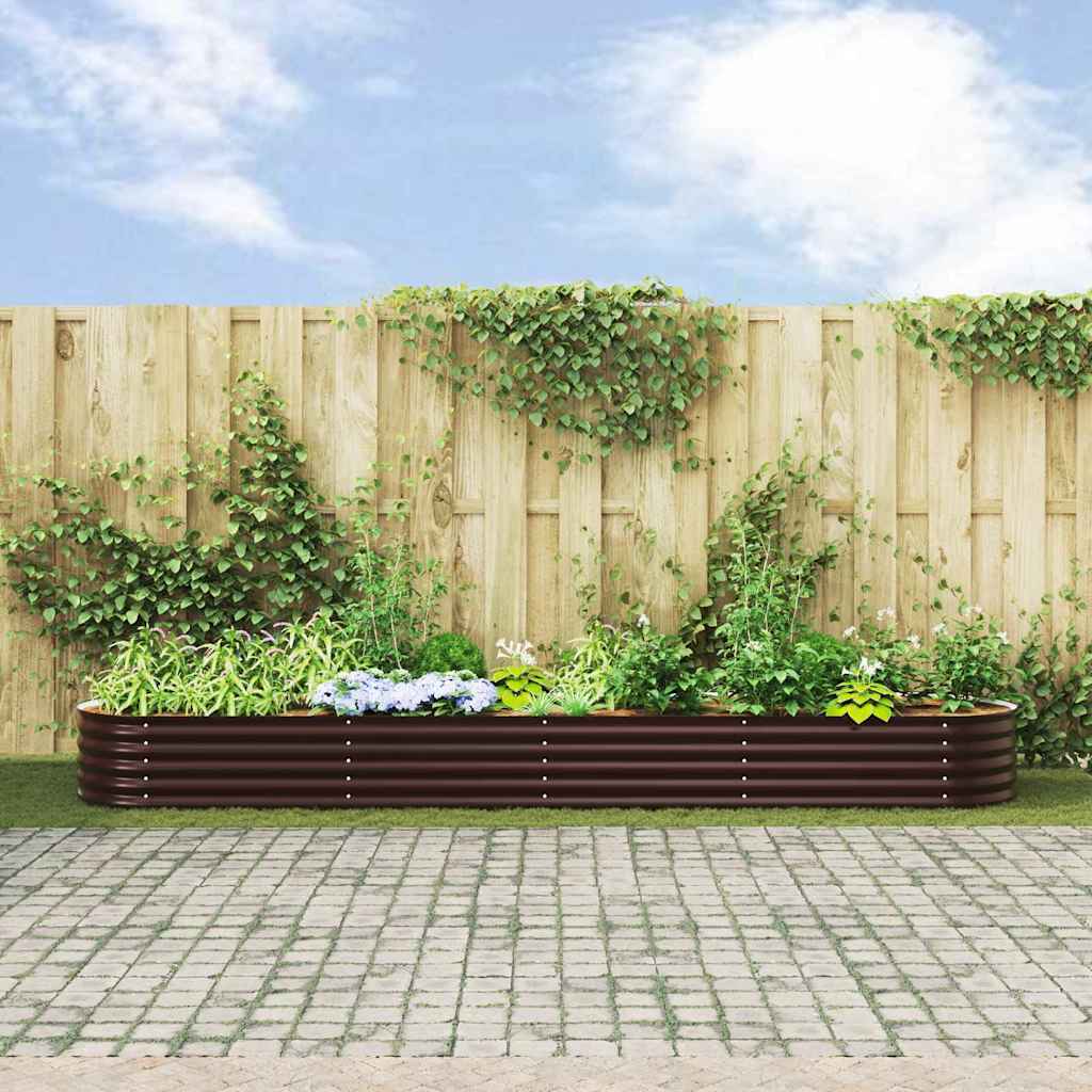 Garden Raised Bed Brown 400 x 80 x 44 cm Steel