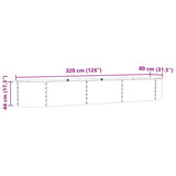Garden Raised Bed Brown 320 x 80 x 44 cm Steel