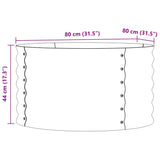 Garden Raised Bed Brown 80 x 80 x 44 cm Steel