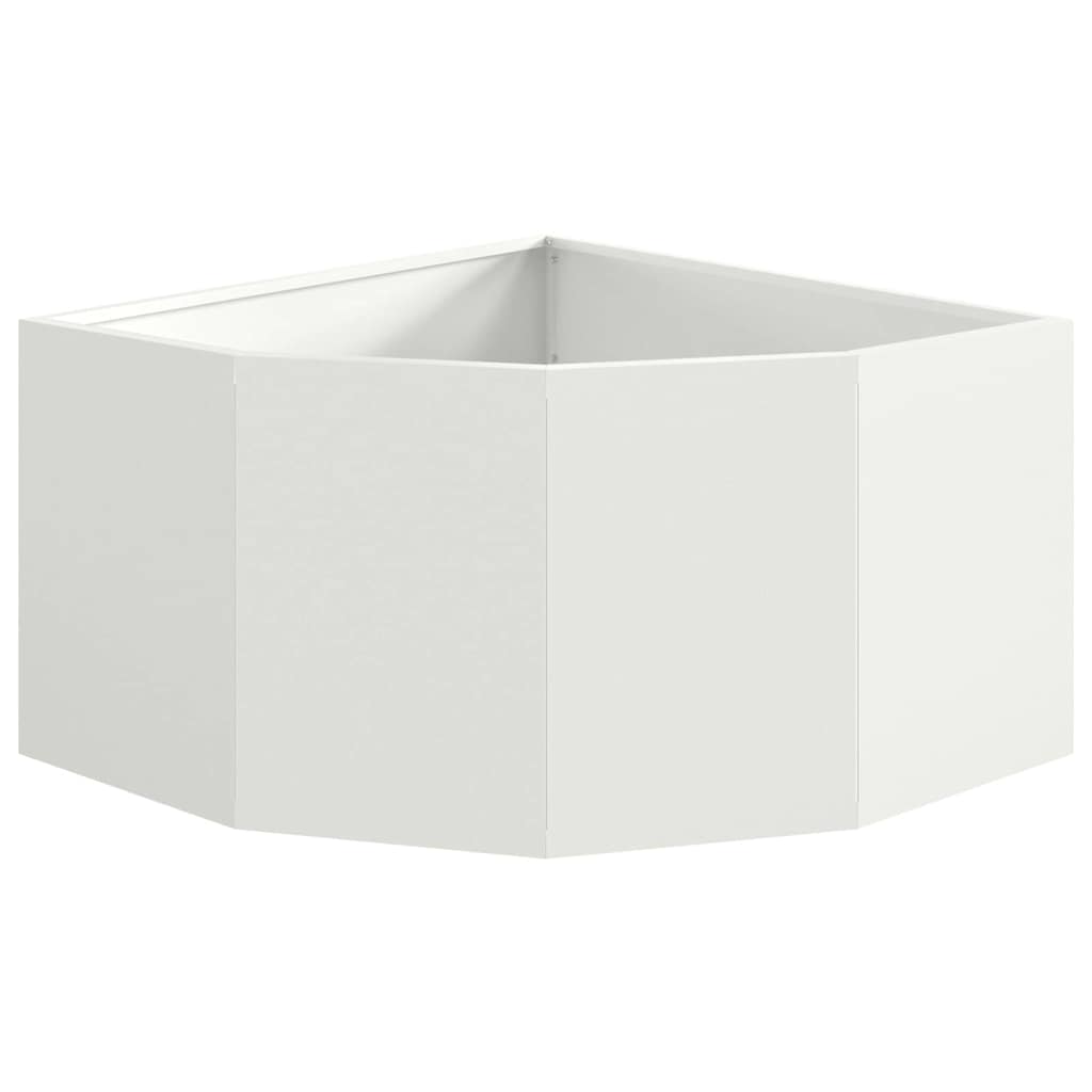 Corner Planter White 60 x 60 x 35 cm Steel