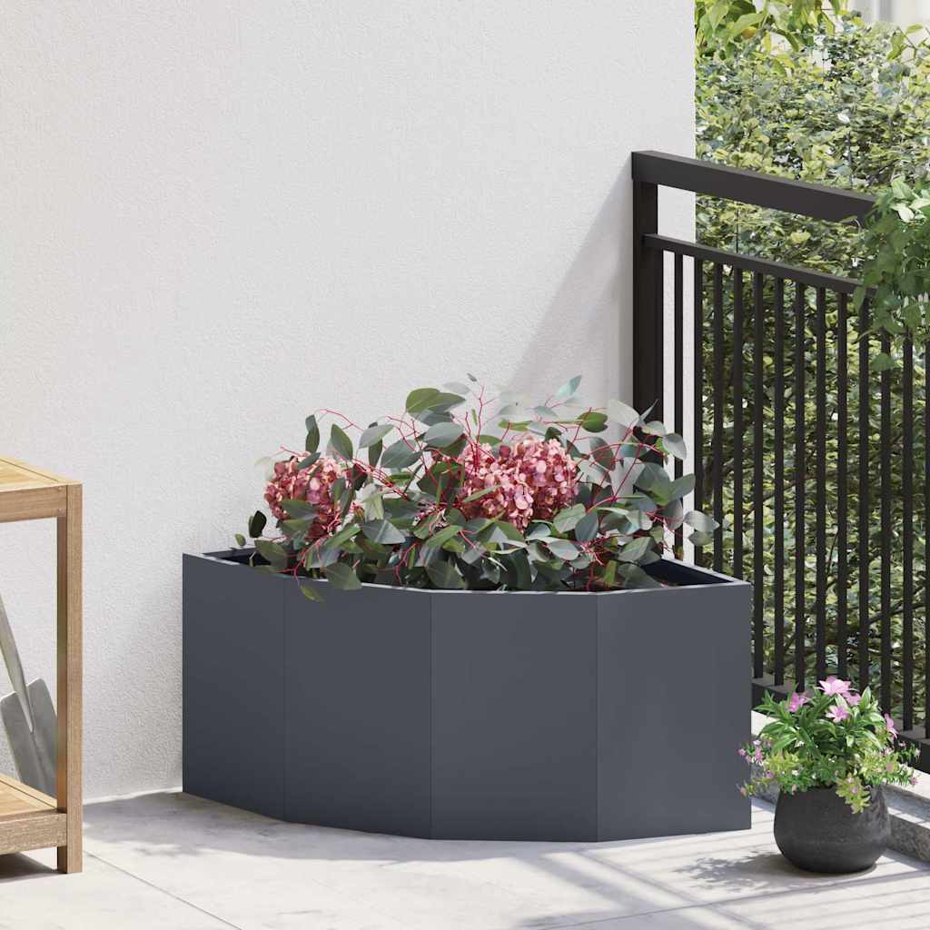 Corner Planter Anthracite 60 x 60 x 35 cm Steel