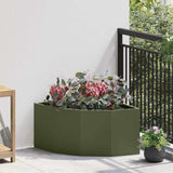 Corner Planter Olive green 60 x 60 x 35 cm Steel