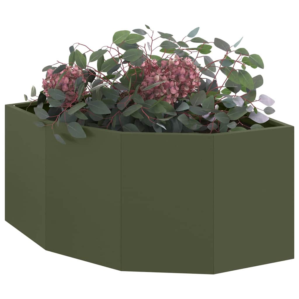 Corner Planter Olive green 60 x 60 x 35 cm Steel