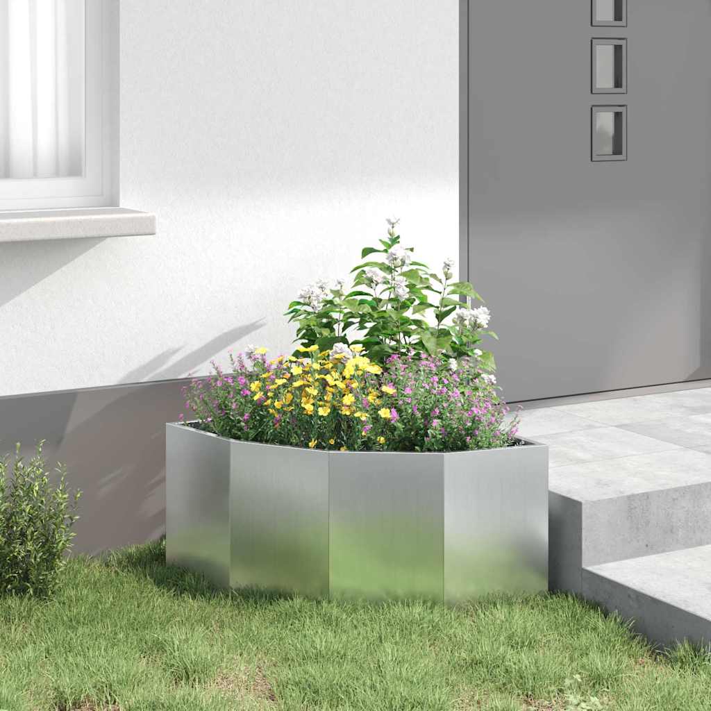 Corner Planter Silver 60 x 60 x 35 cm Galvanised steel