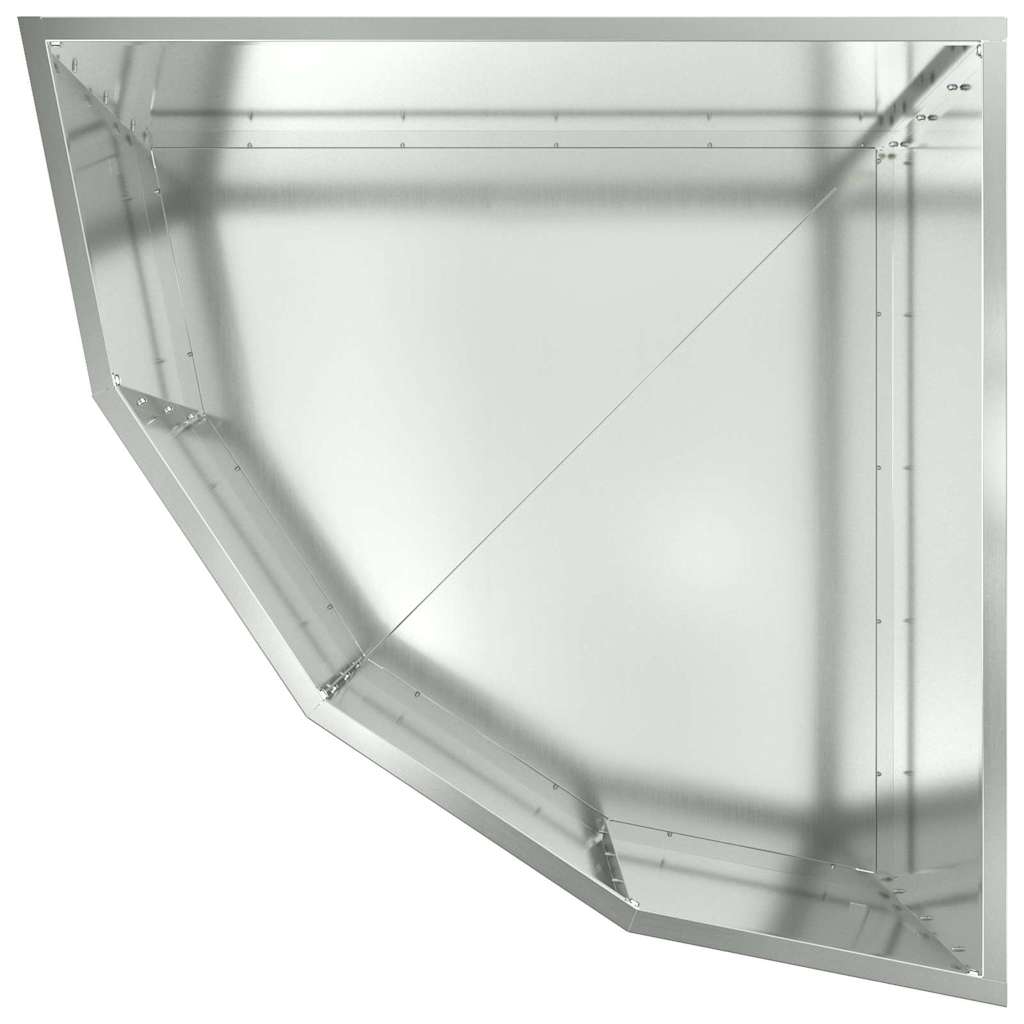 Corner Planter Silver 60 x 60 x 35 cm Galvanised steel