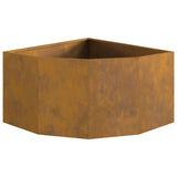 Corner Planter Rusty 60 x 60 x 35 cm Weathering steel