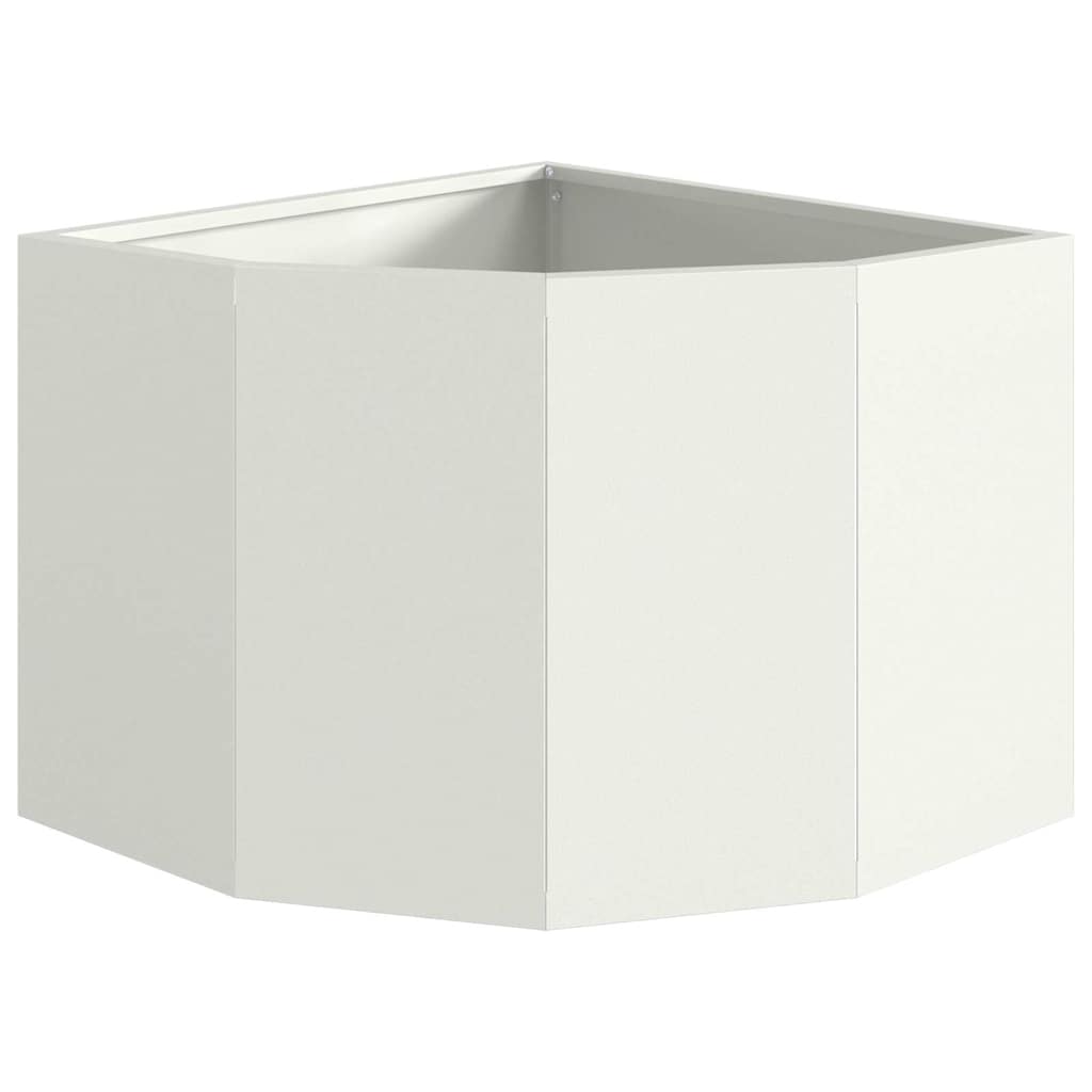 Corner Planter White 45 x 45 x 35 cm Steel