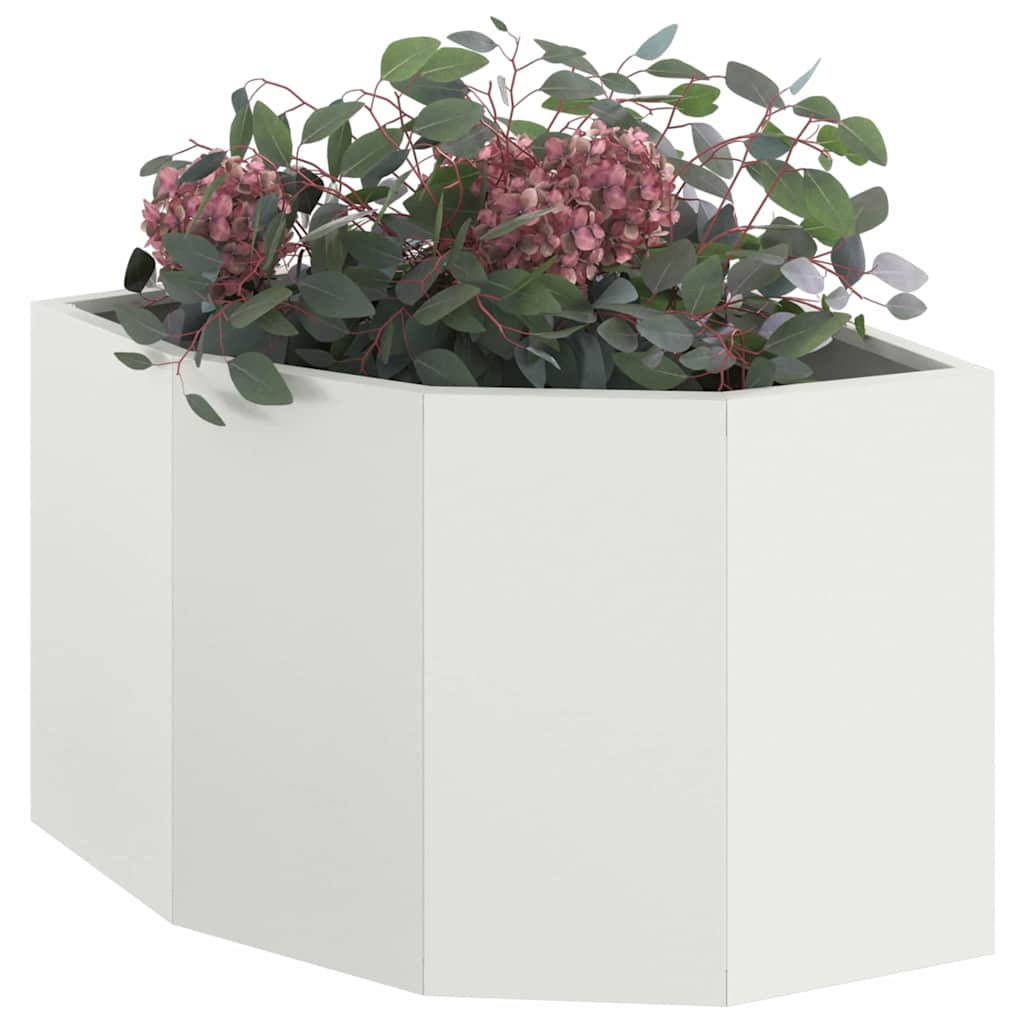 Corner Planter White 45 x 45 x 35 cm Steel