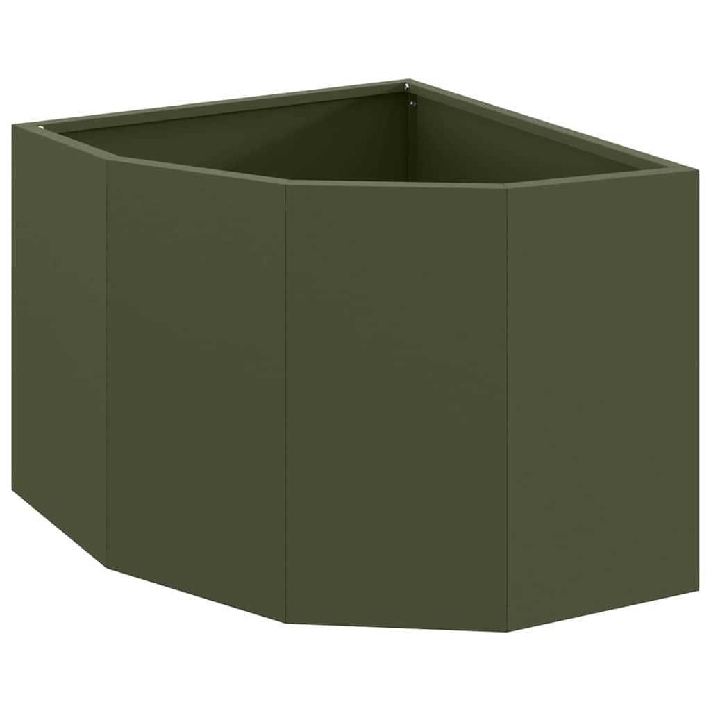 Corner Planter Olive green 45 x 45 x 35 cm Steel