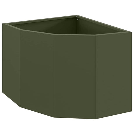Corner Planter Olive green 45 x 45 x 35 cm Steel