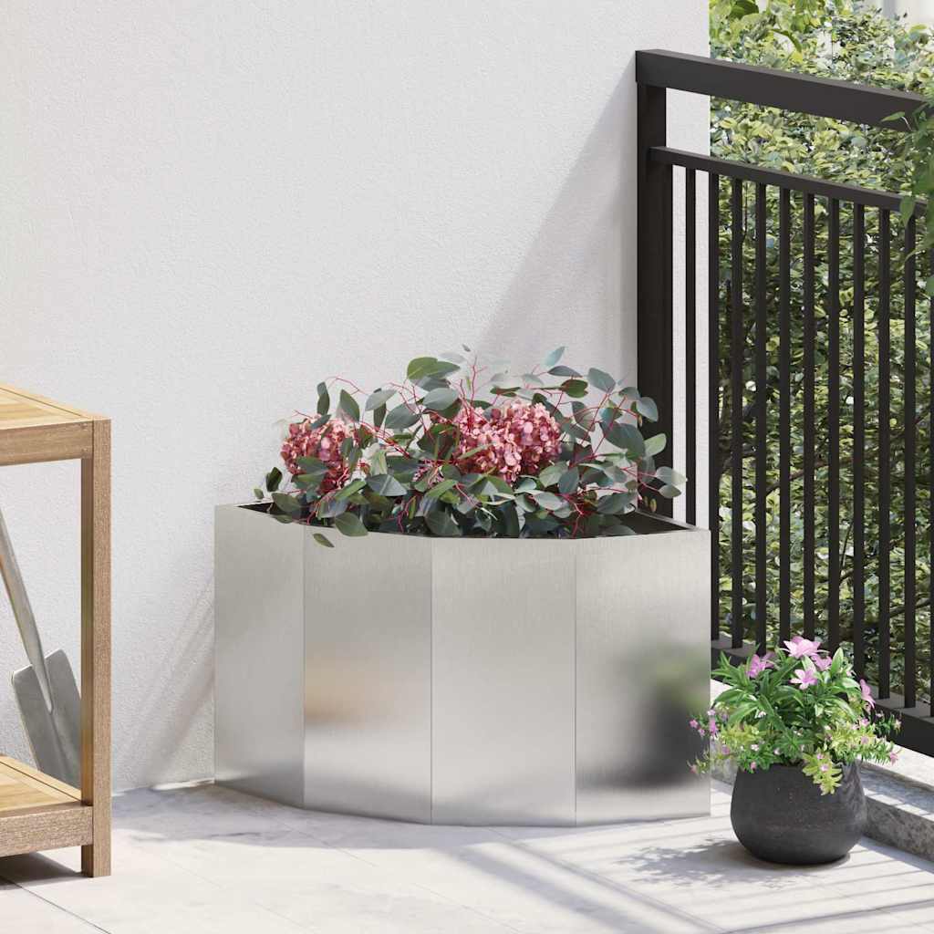 Corner Planter Silver 45 x 45 x 35 cm Stainless steel