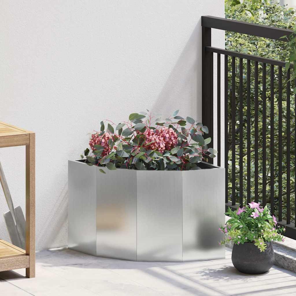 Corner Planter Silver 45 x 45 x 35 cm Galvanised steel
