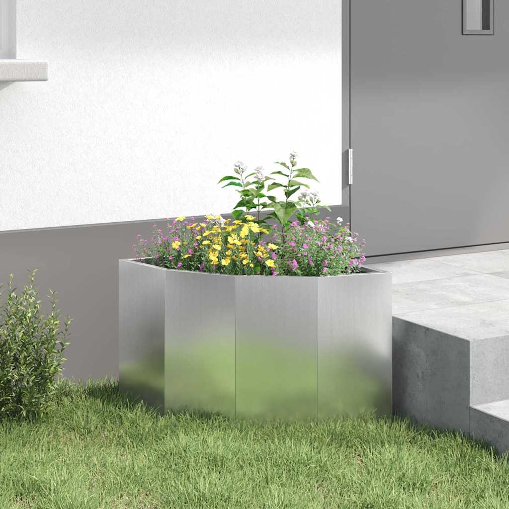 Corner Planter Silver 45 x 45 x 35 cm Galvanised steel