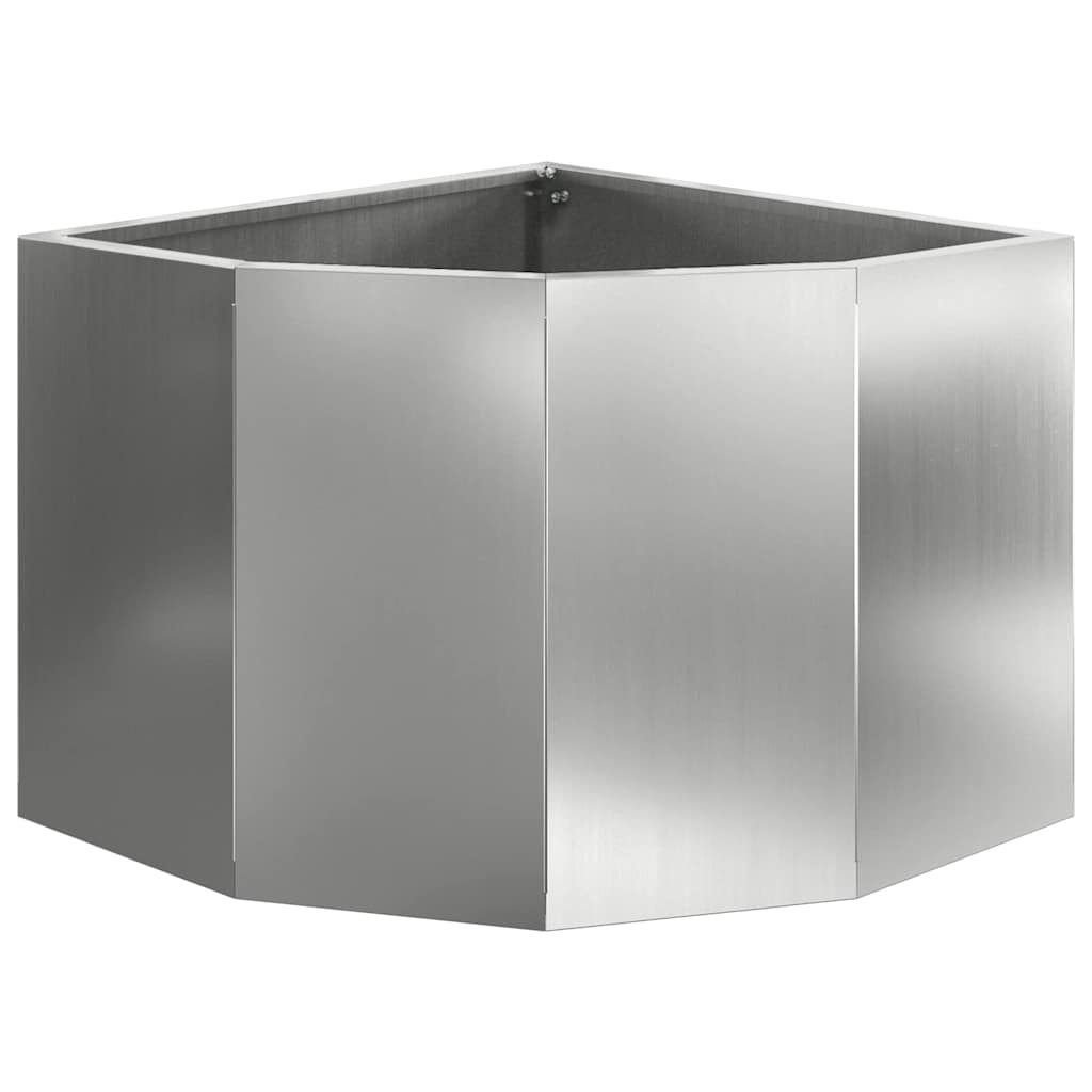 Corner Planter Silver 45 x 45 x 35 cm Galvanised steel