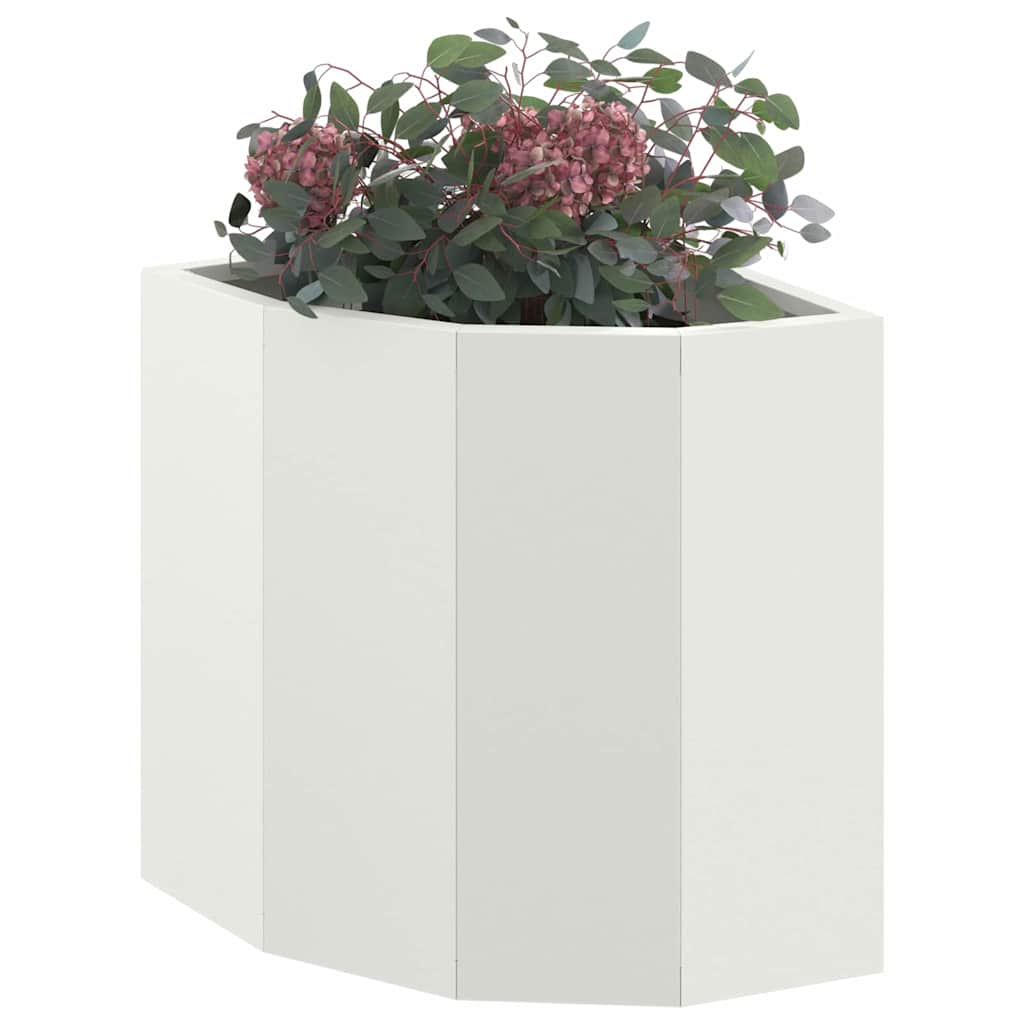 Corner Planter White 30 x 30 x 35 cm Steel