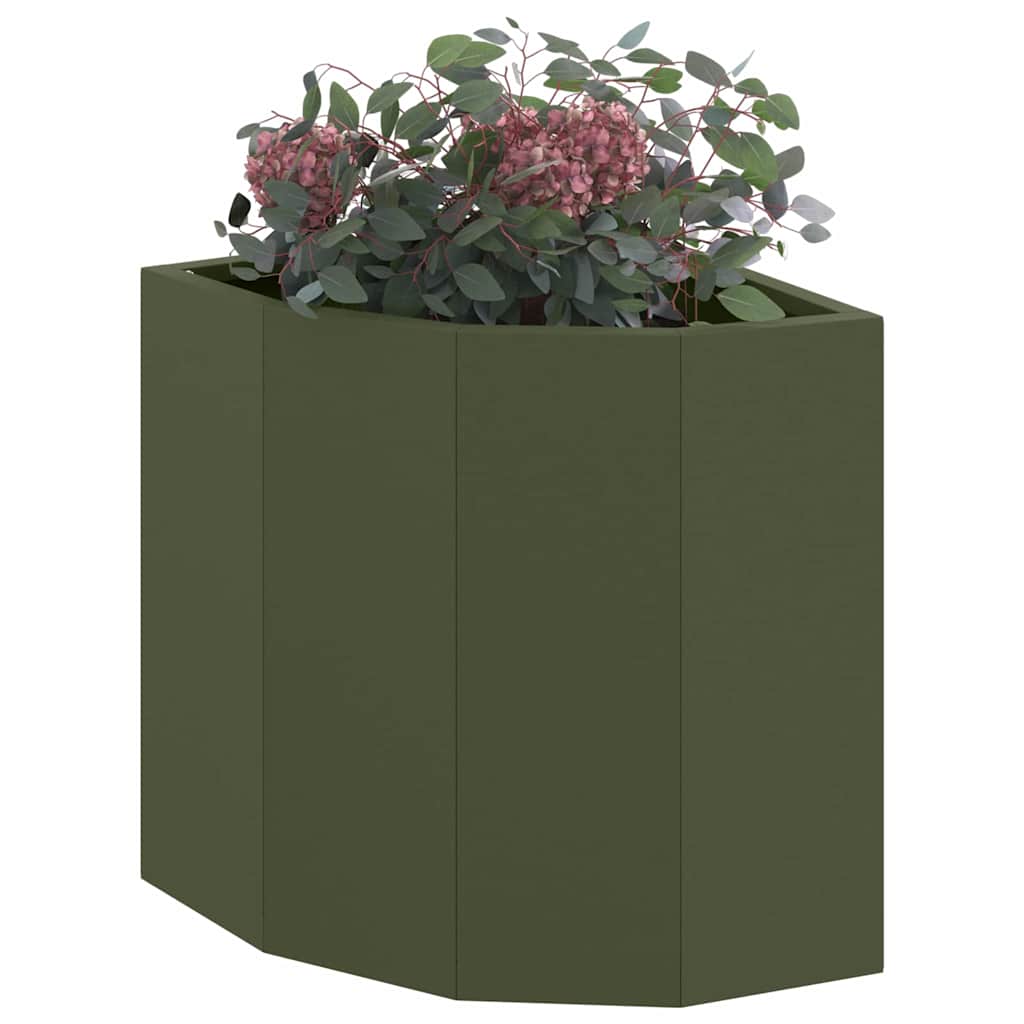 Corner Planter Olive green 30 x 30 x 35 cm Steel