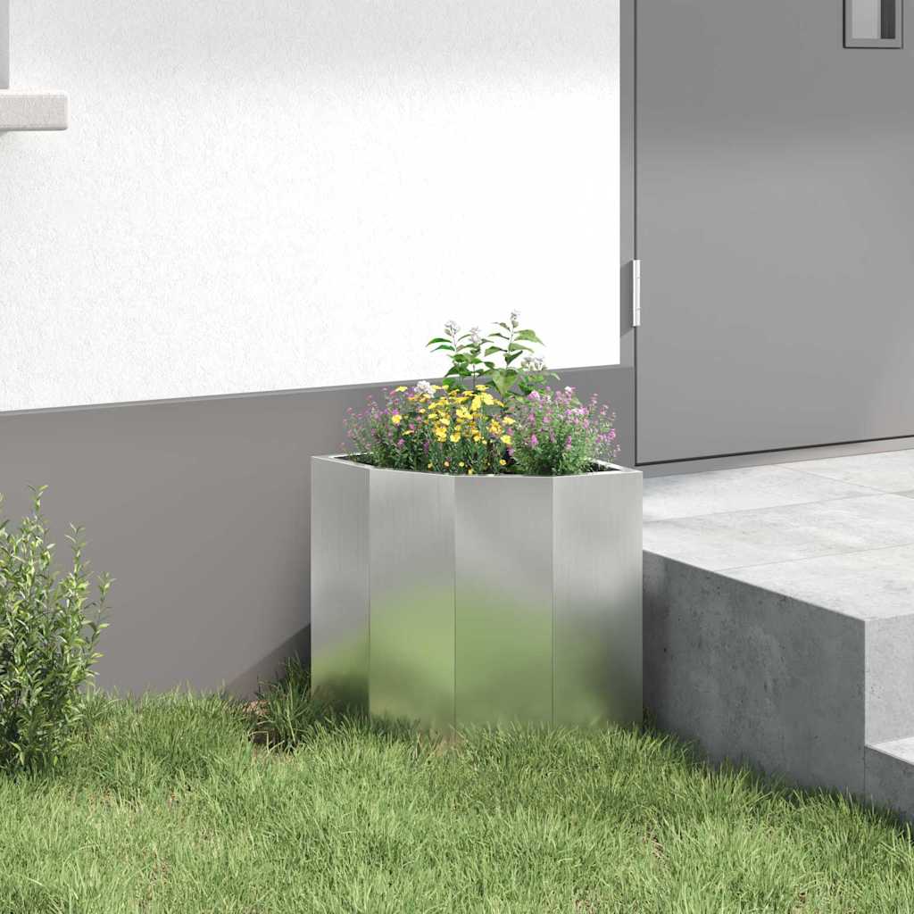 Corner Planter Silver 30 x 30 x 35 cm Galvanised steel