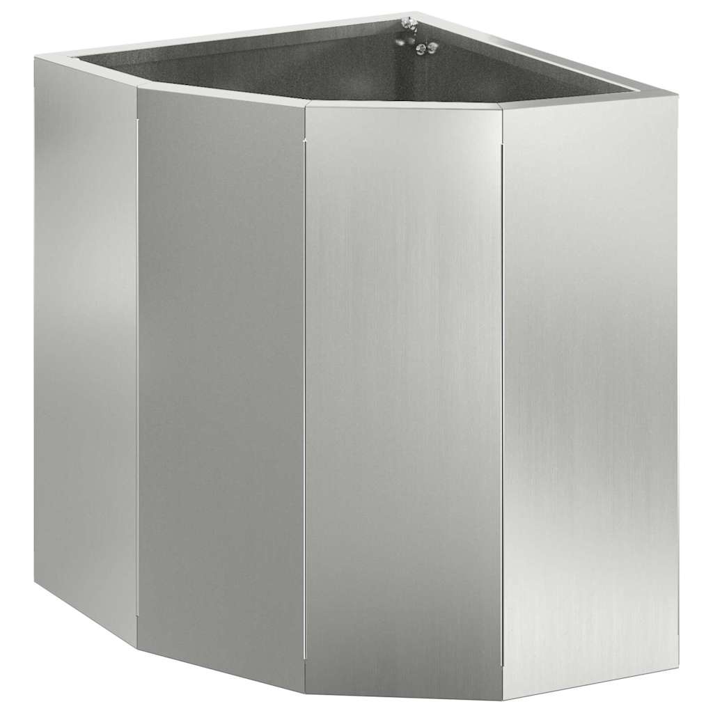Corner Planter Silver 30 x 30 x 35 cm Galvanised steel