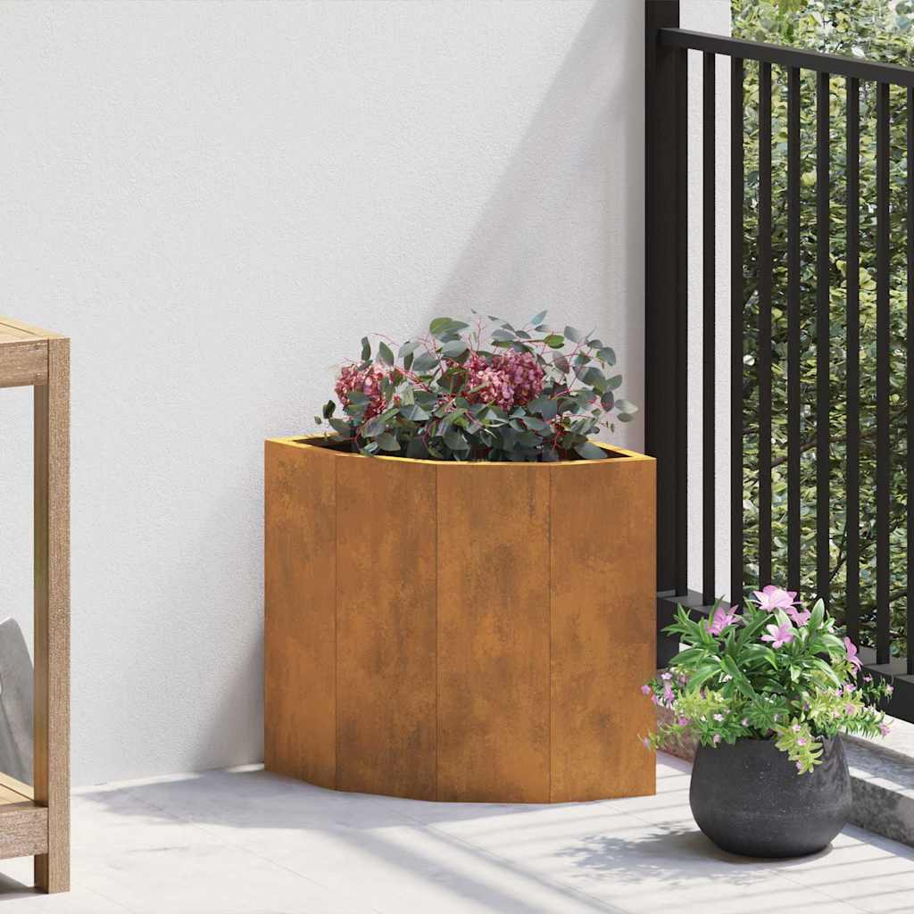 Corner Planter Rusty 30 x 30 x 35 cm Weathering steel