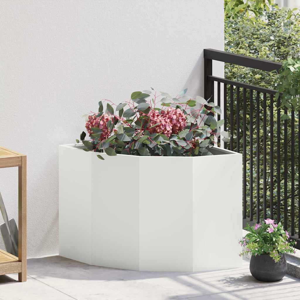 Corner Planter White 60 x 60 x 50 cm Steel