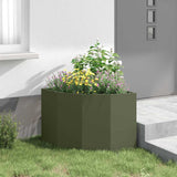 Corner Planter Olive green 60 x 60 x 50 cm Steel