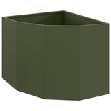 Corner Planter Olive green 60 x 60 x 50 cm Steel