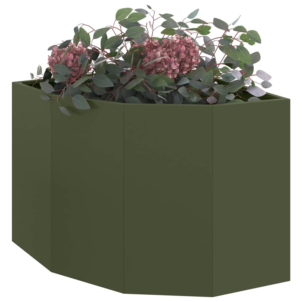 Corner Planter Olive green 60 x 60 x 50 cm Steel