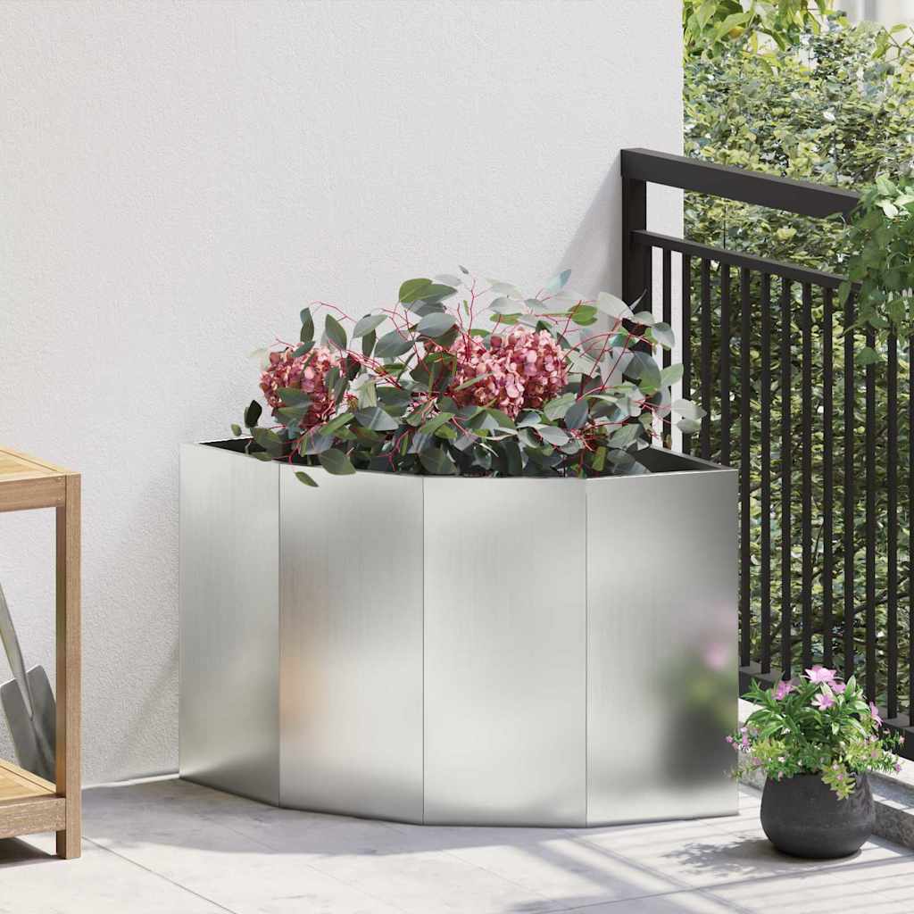 Corner Planter Silver 60 x 60 x 50 cm Galvanised steel