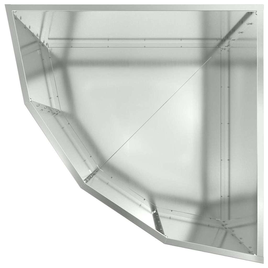 Corner Planter Silver 60 x 60 x 50 cm Galvanised steel