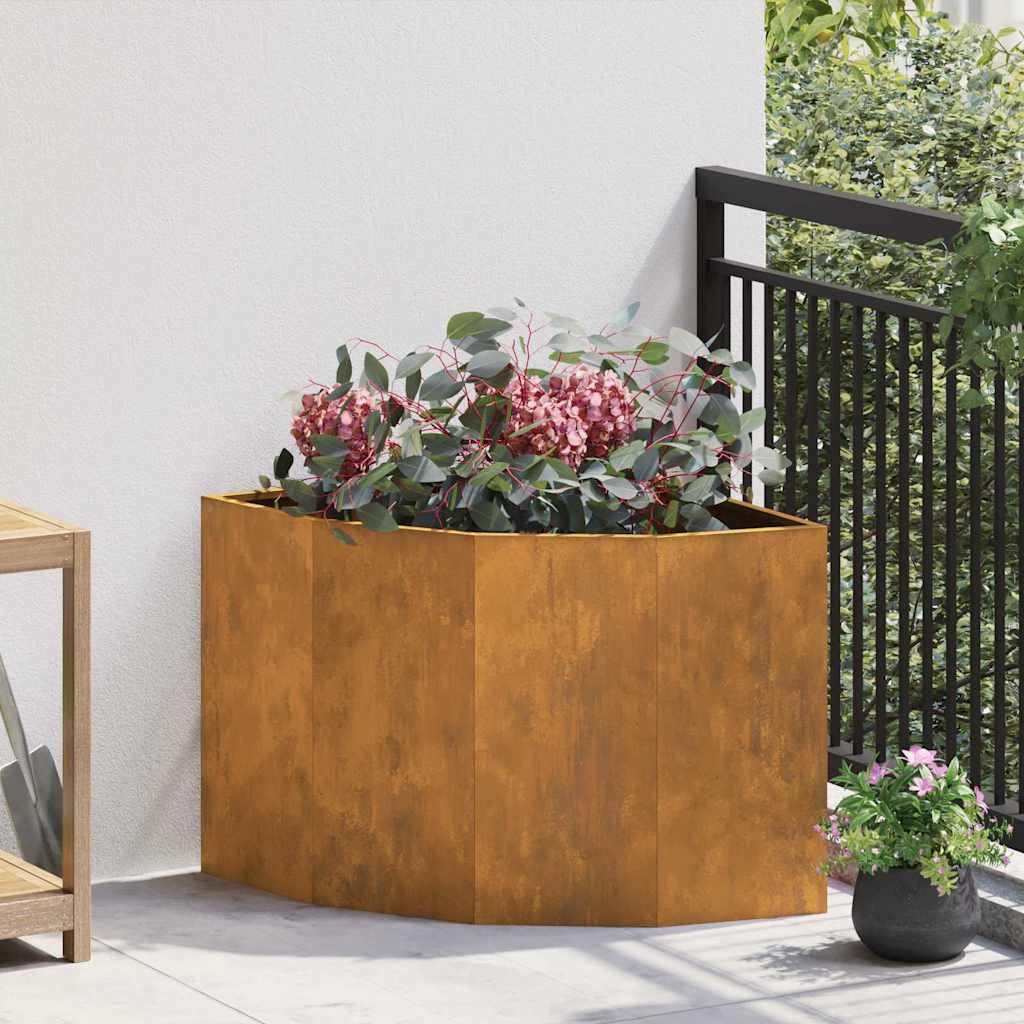 Corner Planter Rusty 60 x 60 x 50 cm Weathering steel