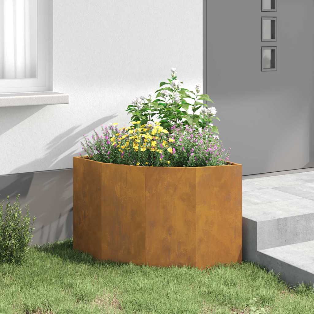 Corner Planter Rusty 60 x 60 x 50 cm Weathering steel