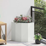 Corner Planter White 45 x 45 x 50 cm Steel