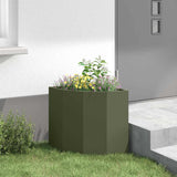 Corner Planter Olive green 45 x 45 x 50 cm Steel