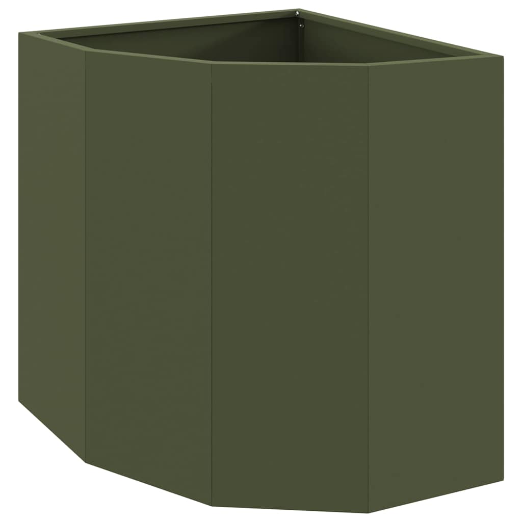 Corner Planter Olive green 45 x 45 x 50 cm Steel