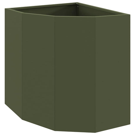 Corner Planter Olive green 45 x 45 x 50 cm Steel