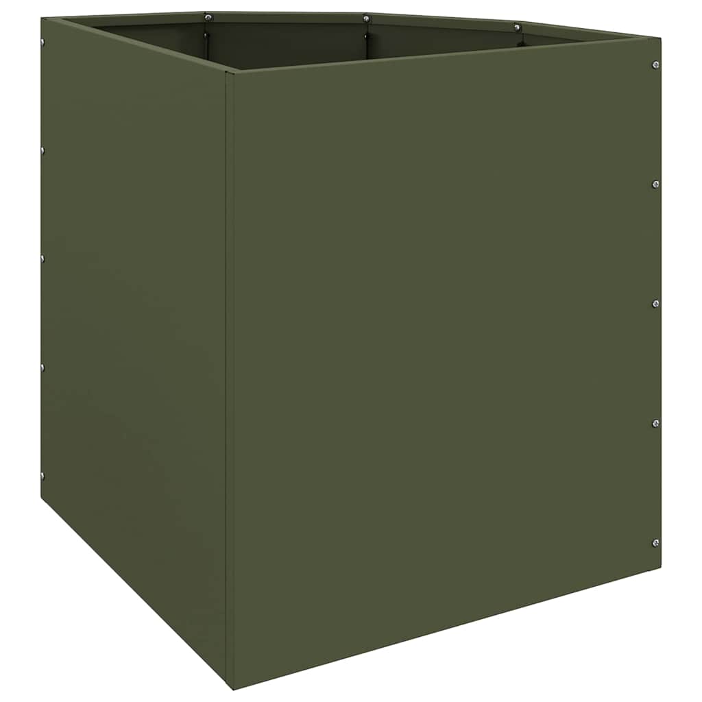 Corner Planter Olive green 45 x 45 x 50 cm Steel