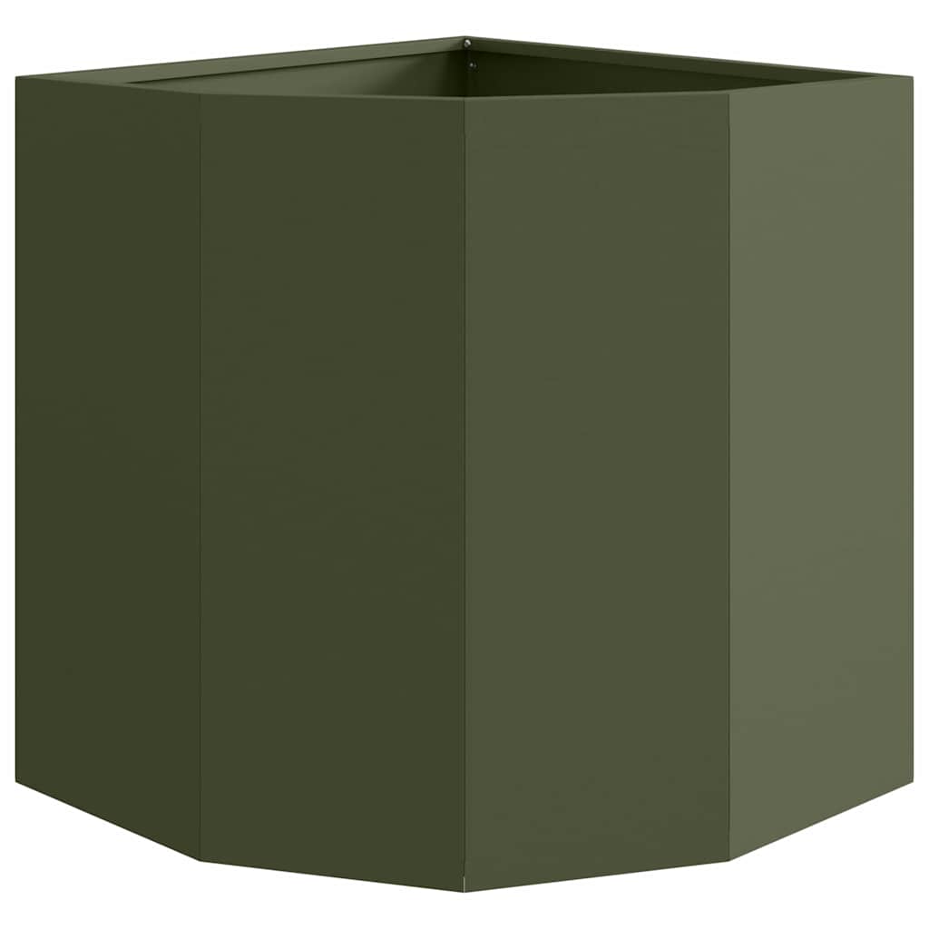 Corner Planter Olive green 45 x 45 x 50 cm Steel