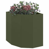 Corner Planter Olive green 45 x 45 x 50 cm Steel
