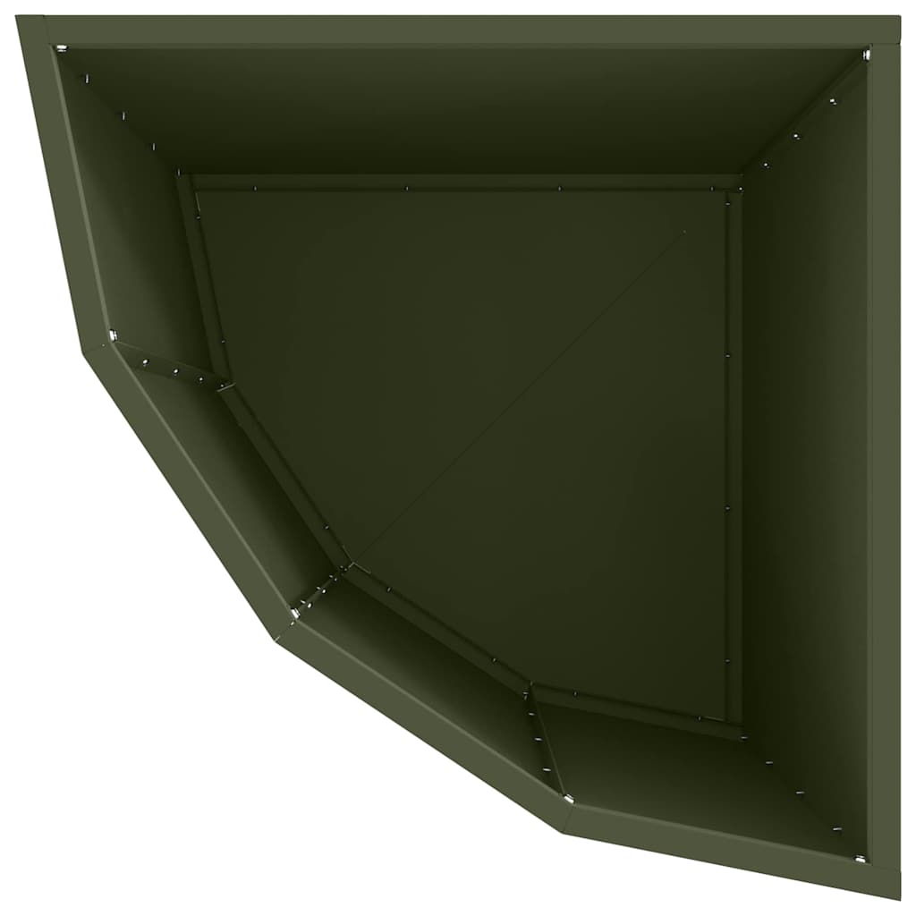 Corner Planter Olive green 45 x 45 x 50 cm Steel