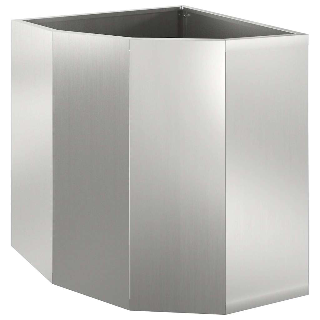 Corner Planter Silver 45 x 45 x 50 cm Galvanised steel
