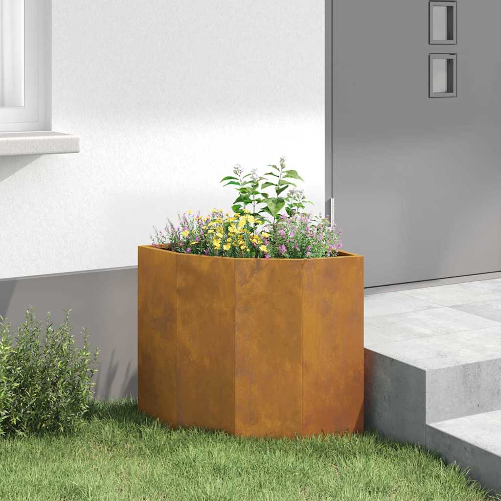 Corner Planter Rusty 45 x 45 x 50 cm Weathering steel
