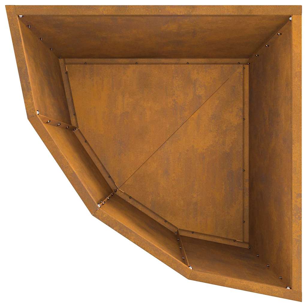 Corner Planter Rusty 45 x 45 x 50 cm Weathering steel