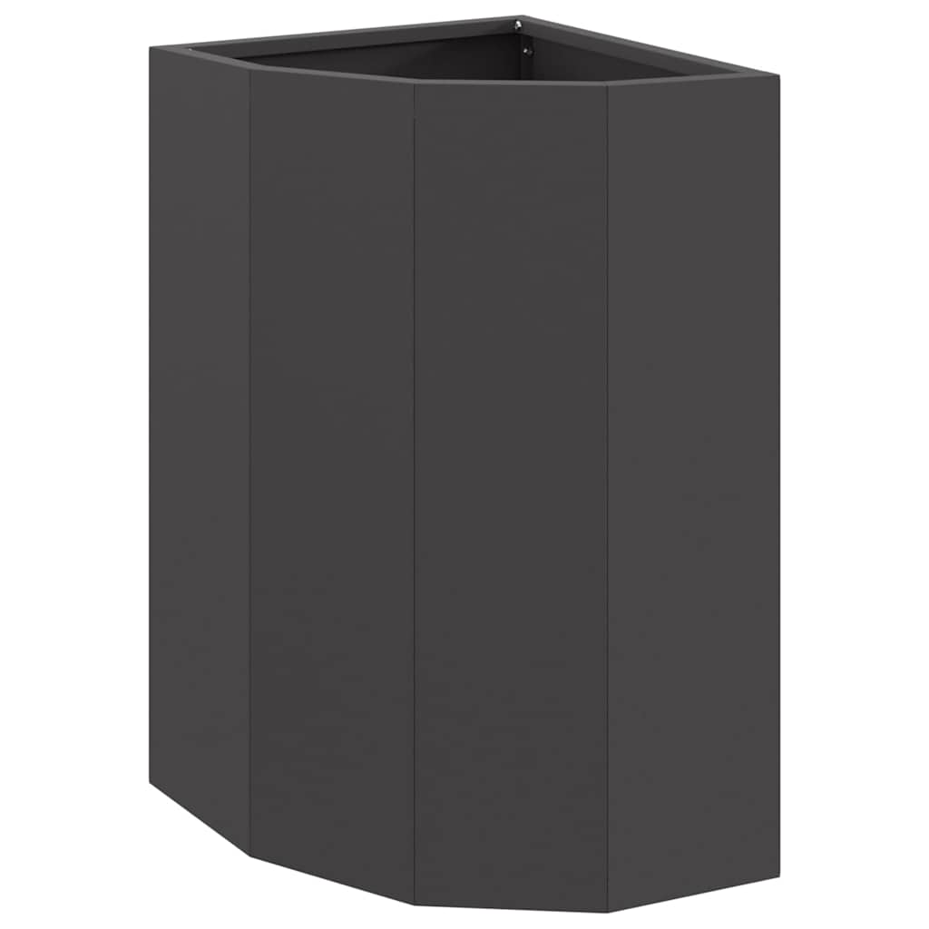 Corner Planter Black 30 x 30 x 50 cm Steel