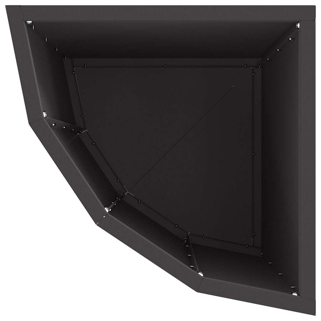 Corner Planter Black 30 x 30 x 50 cm Steel